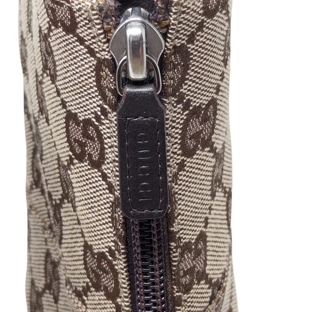 Gucci Signature Calf High Pointed Brown & Beige Monogram Heeled Boots Sz EU 38.5 - Picture 8 of 12